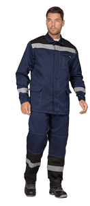 Костюм ПРОФЕССИОНАЛ летний, т/синий-черный (Куртка+брюки) Кос 034