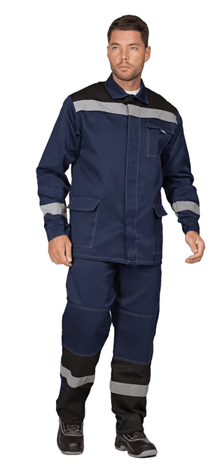 Костюм ПРОФЕССИОНАЛ летний, т/синий-черный (Куртка+брюки) Кос 034