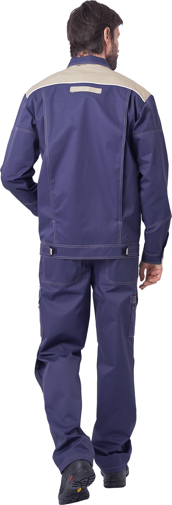 Костюм мужской ДОКЕР от механических воздействий и ОПЗ (куртка, полукомбинезон), темно-синий/бежевый Кос 572