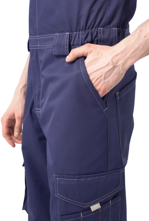 Костюм мужской ДОКЕР от механических воздействий и ОПЗ (куртка, полукомбинезон), темно-синий/бежевый Кос 572