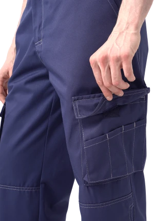 Костюм мужской ДОКЕР от механических воздействий и ОПЗ (куртка, полукомбинезон), темно-синий/бежевый Кос 572