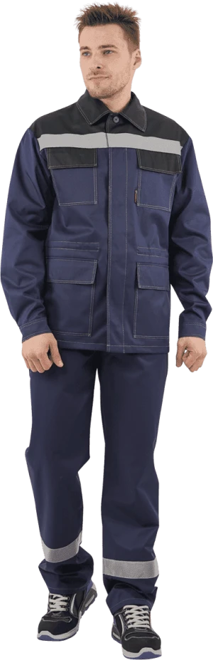 Костюм мужской АРТЕЛЬ от механических воздействий и ОПЗ (куртка, брюки), темно-синий/черный Кос 570