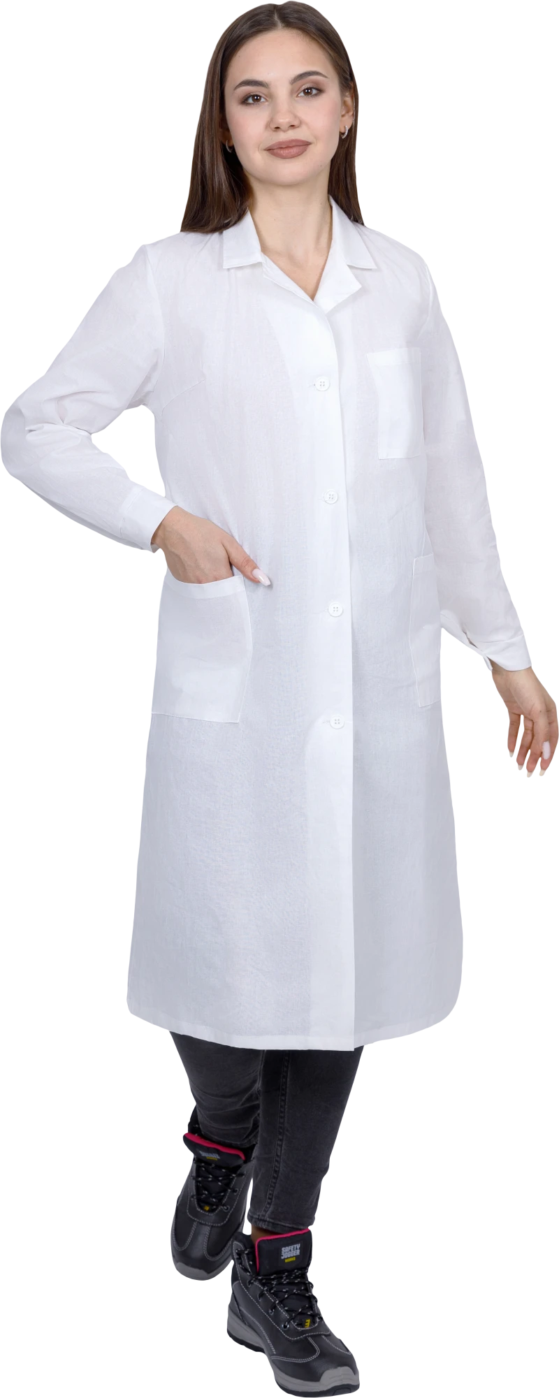 Халат БЯЗЬ женский от ОПЗ, белый Хал 002