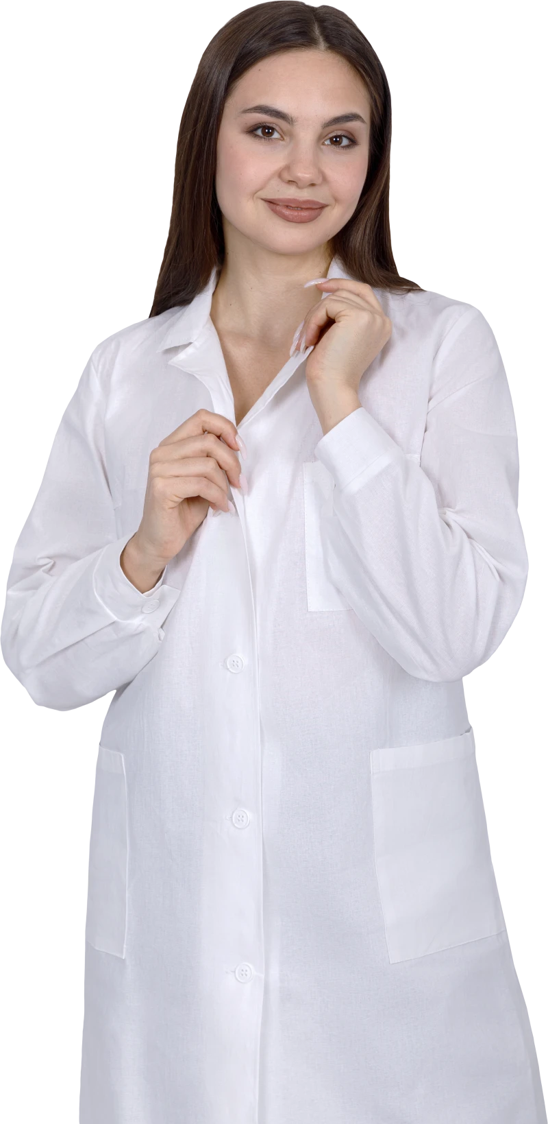 Халат БЯЗЬ женский от ОПЗ, белый Хал 002