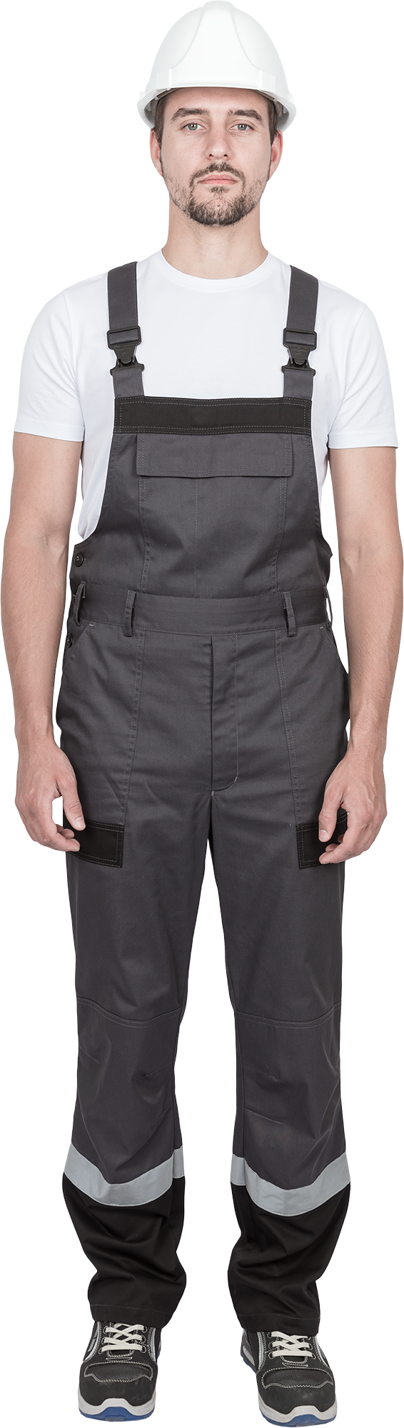 Костюм мужской ГРАНИТ НЕО от механических воздействий и ОПЗ (куртка, полукомбинезон), серый/черный Кос 460.1