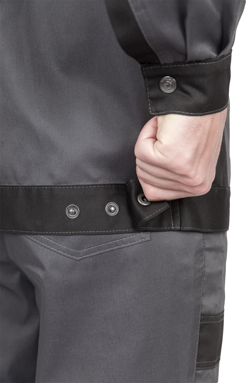 Костюм мужской ГРАНИТ НЕО от механических воздействий и ОПЗ (куртка, полукомбинезон), серый/черный Кос 460.1