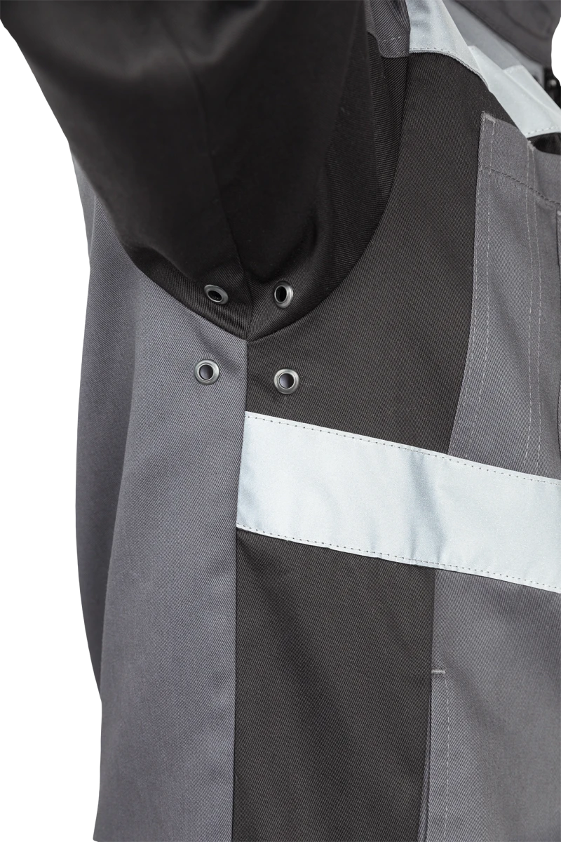 Костюм мужской ГРАНИТ НЕО от механических воздействий и ОПЗ (куртка, полукомбинезон), серый/черный Кос 460.1