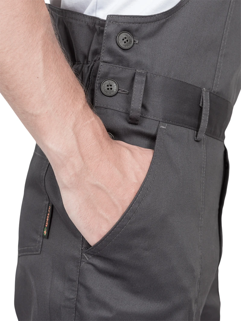 Костюм мужской ГРАНИТ НЕО от механических воздействий и ОПЗ (куртка, полукомбинезон), серый/черный Кос 460.1