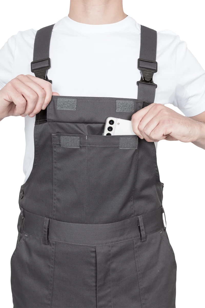 Костюм мужской ГРАНИТ НЕО от механических воздействий и ОПЗ (куртка, полукомбинезон), серый/черный Кос 460.1