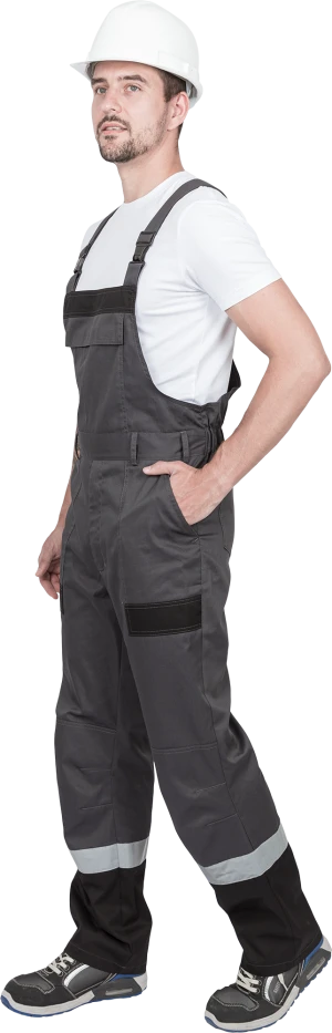 Костюм мужской ГРАНИТ НЕО от механических воздействий и ОПЗ (куртка, полукомбинезон), серый/черный Кос 460.1