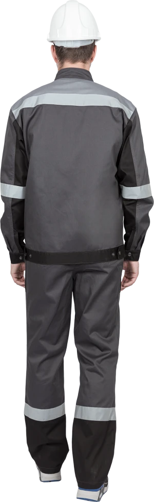 Костюм мужской ГРАНИТ НЕО от механических воздействий и ОПЗ (куртка, полукомбинезон), серый/черный Кос 460.1