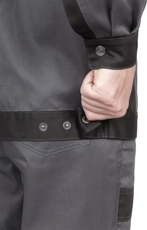 Костюм мужской ГРАНИТ НЕО от механических воздействий и ОПЗ (куртка, полукомбинезон), серый/черный Кос 460.1