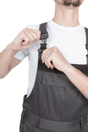 Костюм мужской ГРАНИТ НЕО от механических воздействий и ОПЗ (куртка, полукомбинезон), серый/черный Кос 460.1