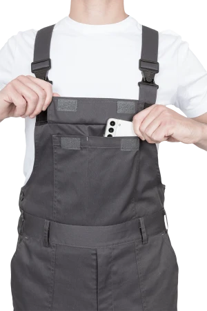 Костюм мужской ГРАНИТ НЕО от механических воздействий и ОПЗ (куртка, полукомбинезон), серый/черный Кос 460.1