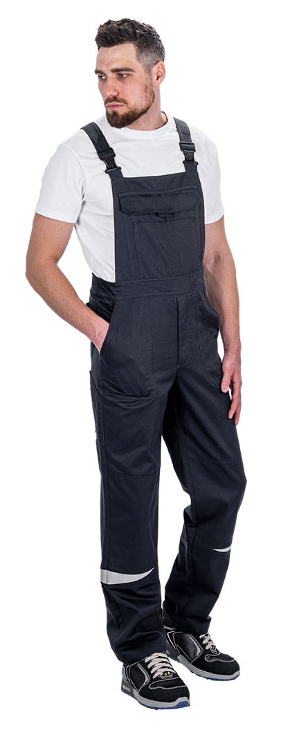 Костюм мужской КМ-10 ЛЮКС АНТИСТАТ летний для защиты от механических воздействий, статического электричества и ОПЗ (куртка, полукомбинезон), т.синий-василек