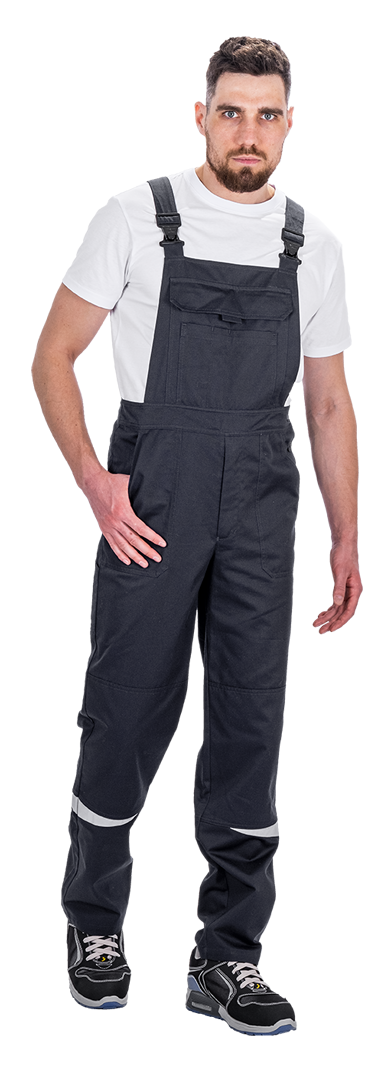 Костюм мужской КМ-10 ЛЮКС АНТИСТАТ летний для защиты от механических воздействий, статического электричества и ОПЗ (куртка, полукомбинезон), т.синий-василек