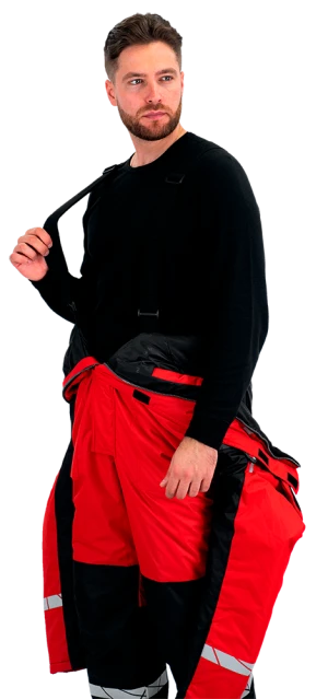 Комбинезон мужской ПИЛОТ от пониженных температур, механических воздействи и ОПЗ, цв. красный-черный Ком 019