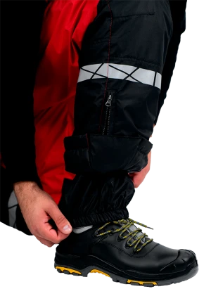 Комбинезон мужской ПИЛОТ от пониженных температур, механических воздействи и ОПЗ, цв. красный-черный Ком 019