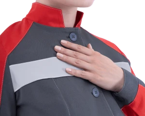 Халат РОУД летний, серый-красный, женский Хал 745