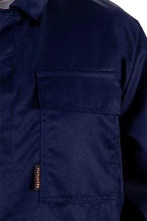 Комплект мужской от растворов кислот и щелочей, механических воздействий, (халат, брюки), темно-синий