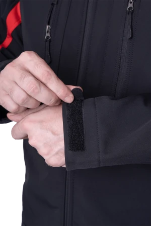 Куртка СОФТШЕЛЛ, черный-красный Кур 903