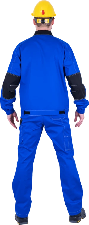Костюм мужской ПРАКТИК от механических воздействий и ОПЗ (куртка, полукомбинезон), василек/черный Кос 025
