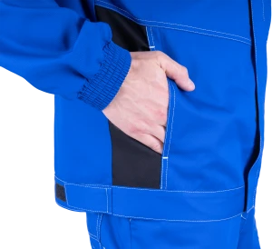 Костюм мужской ПРАКТИК от механических воздействий и ОПЗ (куртка, полукомбинезон), василек/черный Кос 025