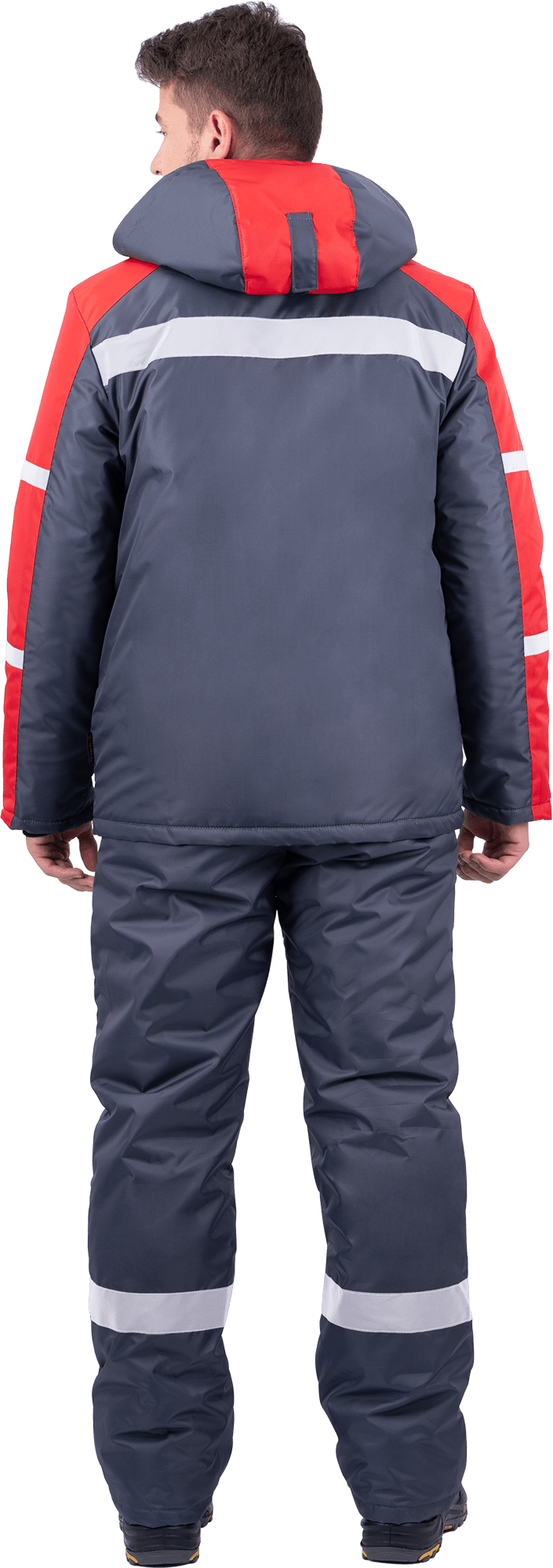 Куртка мужская РОУД от пониженных температур воздуха, механических воздействий и ОПЗ, т.серый-красный Кур 202