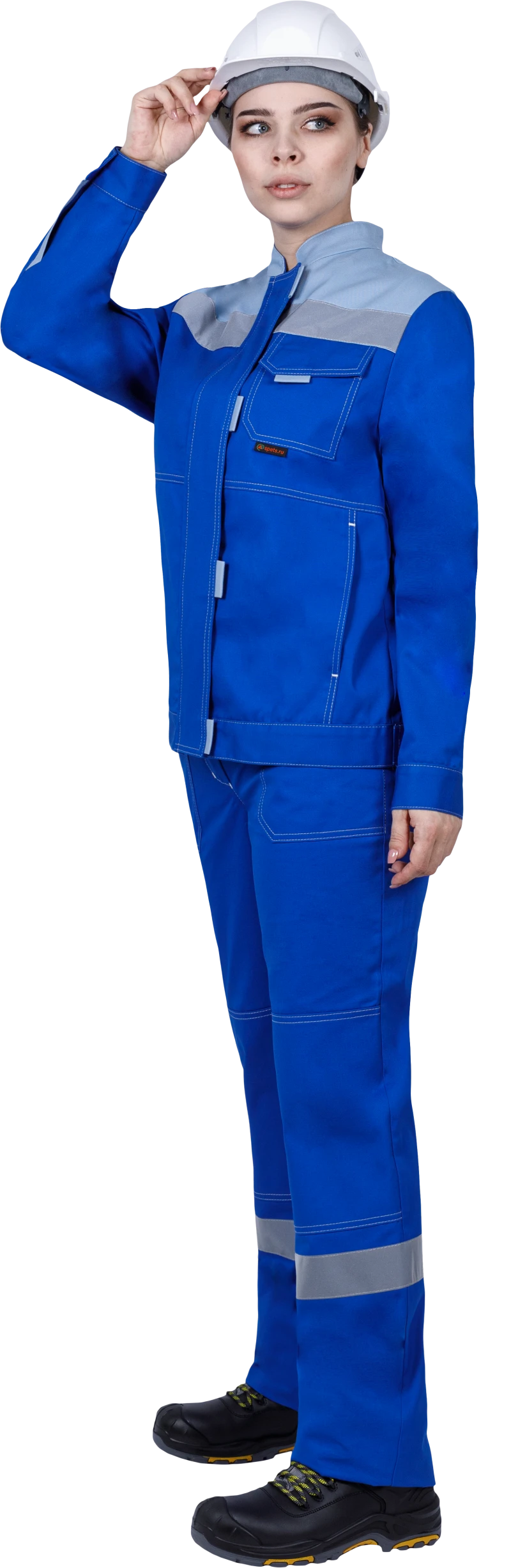 Костюм женский РАЦИОНАЛИЗАТОР от механических воздействий и ОПЗ (куртка, брюки), цвет василёк/серый Кос 795