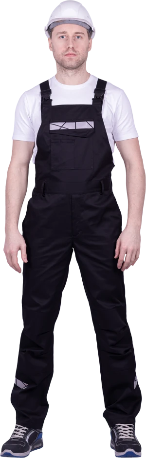 Полукомбинезон мужской СТРОНГ от механических воздействий и ОПЗ, цв. черный Пком 1607