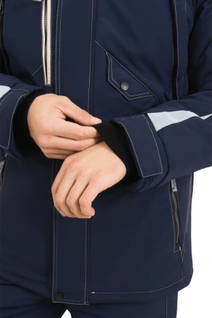 Куртка мужская ХАЙ-ТЕК от пониженных температур воздуха и ветра, механических воздействий и ОПЗ, синий/бежевый Кур 323