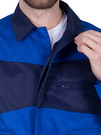 Костюм мужской СПЕЦИАЛИСТ-1 от механических воздействий и ОПЗ (куртка, брюки), василёк/темно-синий Кос 562