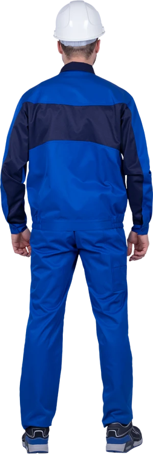 Костюм мужской СПЕЦИАЛИСТ-1 от механических воздействий и ОПЗ (куртка, брюки), василёк/темно-синий Кос 562