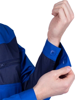 Костюм мужской СПЕЦИАЛИСТ-1 от механических воздействий и ОПЗ (куртка, брюки), василёк/темно-синий Кос 562