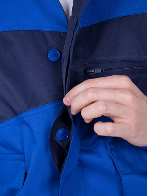 Костюм мужской СПЕЦИАЛИСТ-1 от механических воздействий и ОПЗ (куртка, брюки), василёк/темно-синий Кос 562