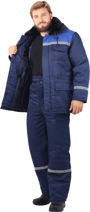 Костюм зимний, т/синий-василёк